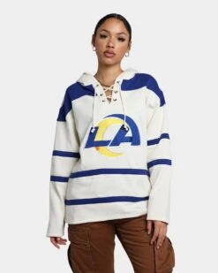 '47 BRAND 47 Brand Los Angeles Rams Superior Lacer Hoodie Cream