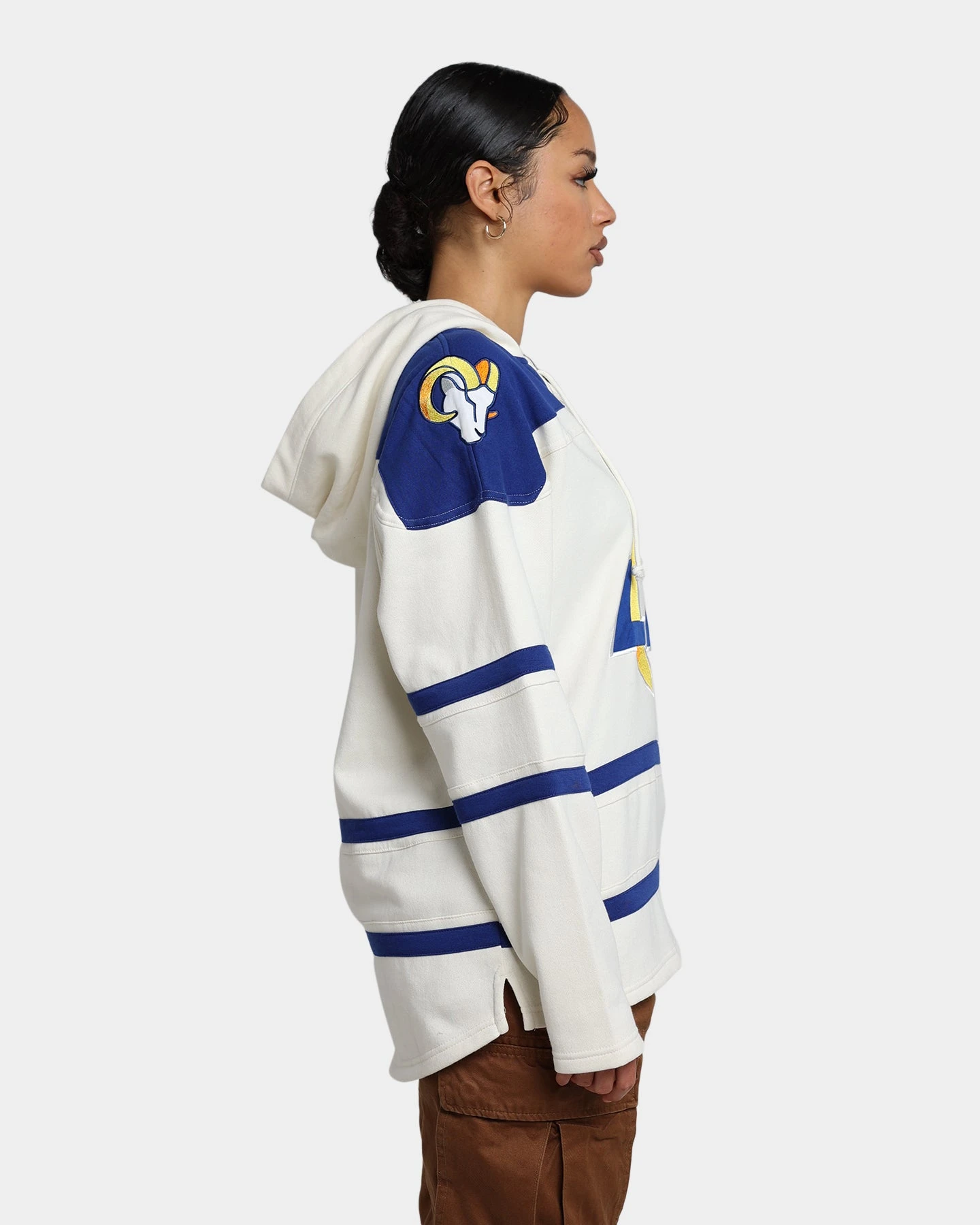 47 Brand Los Angeles Rams Superior Lacer Hoodie Cream '47 BRAND 47 Brand Los Angeles Rams Superior Lacer Hoodie Cream -Mitchell & Ness Shop 02041711 YC600 womens 0050