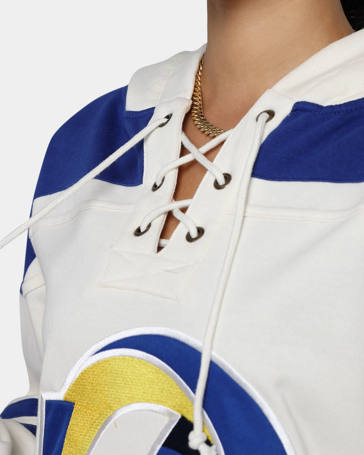 47 Brand Los Angeles Rams Superior Lacer Hoodie Cream '47 BRAND 47 Brand Los Angeles Rams Superior Lacer Hoodie Cream -Mitchell & Ness Shop 02041711 YC600 womens 0080