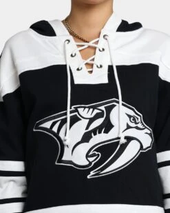 '47 BRAND 47 Brand Nashville Predators Superior Lacer Hoodie Jet Black 4 '47 BRAND 47 Brand Nashville Predators Superior Lacer Hoodie Jet Black -Mitchell & Ness Shop 02041720 YB339 womens 0030