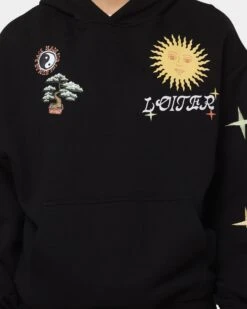 Loiter Peace Walker Hoodie Black -Mitchell & Ness Shop 02041850 YB001 womens 0040