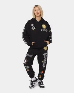 Loiter Peace Walker Hoodie Black -Mitchell & Ness Shop 02041850 YB001 womens 0080