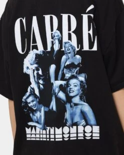 Carré X Marilyn Monroe Collage Vintage T-Shirt Washed Black -Mitchell & Ness Shop 02041966 YW607 womens 0050