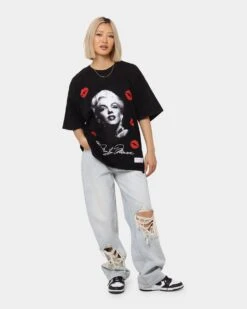 Carré X Marilyn Monroe Wonderful Vintage T-Shirt Washed Black -Mitchell & Ness Shop 02041968 YW607 womens 0030
