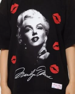 Carré X Marilyn Monroe Wonderful Vintage T-Shirt Washed Black -Mitchell & Ness Shop 02041968 YW607 womens 0040