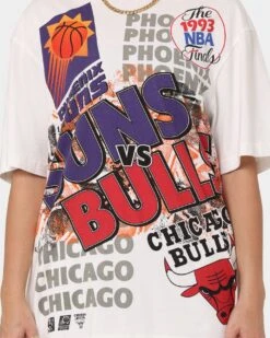 Mitchell & Ness Phoenix Suns VS Chicago Bulls 1993 Finals Vintage T-Shirt Vintage White -Mitchell & Ness Shop 02042096 YV003 womens 040