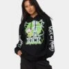 Goat Crew X Rick And Morty Portal Hoodie Black -Mitchell & Ness Shop 02042414 YB001 womens 0010
