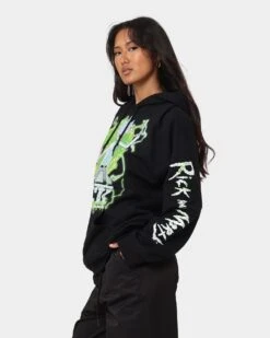 Goat Crew X Rick And Morty Portal Hoodie Black -Mitchell & Ness Shop 02042414 YB001 womens 0060