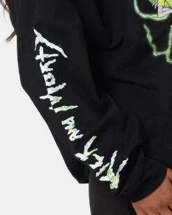 Goat Crew X Rick And Morty Portal Hoodie Black -Mitchell & Ness Shop 02042414 YB001 womens 0070