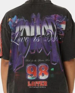 Loiter Interceptor Vintage T-Shirt Vintage Black -Mitchell & Ness Shop 02042507 YV009 womens 0050