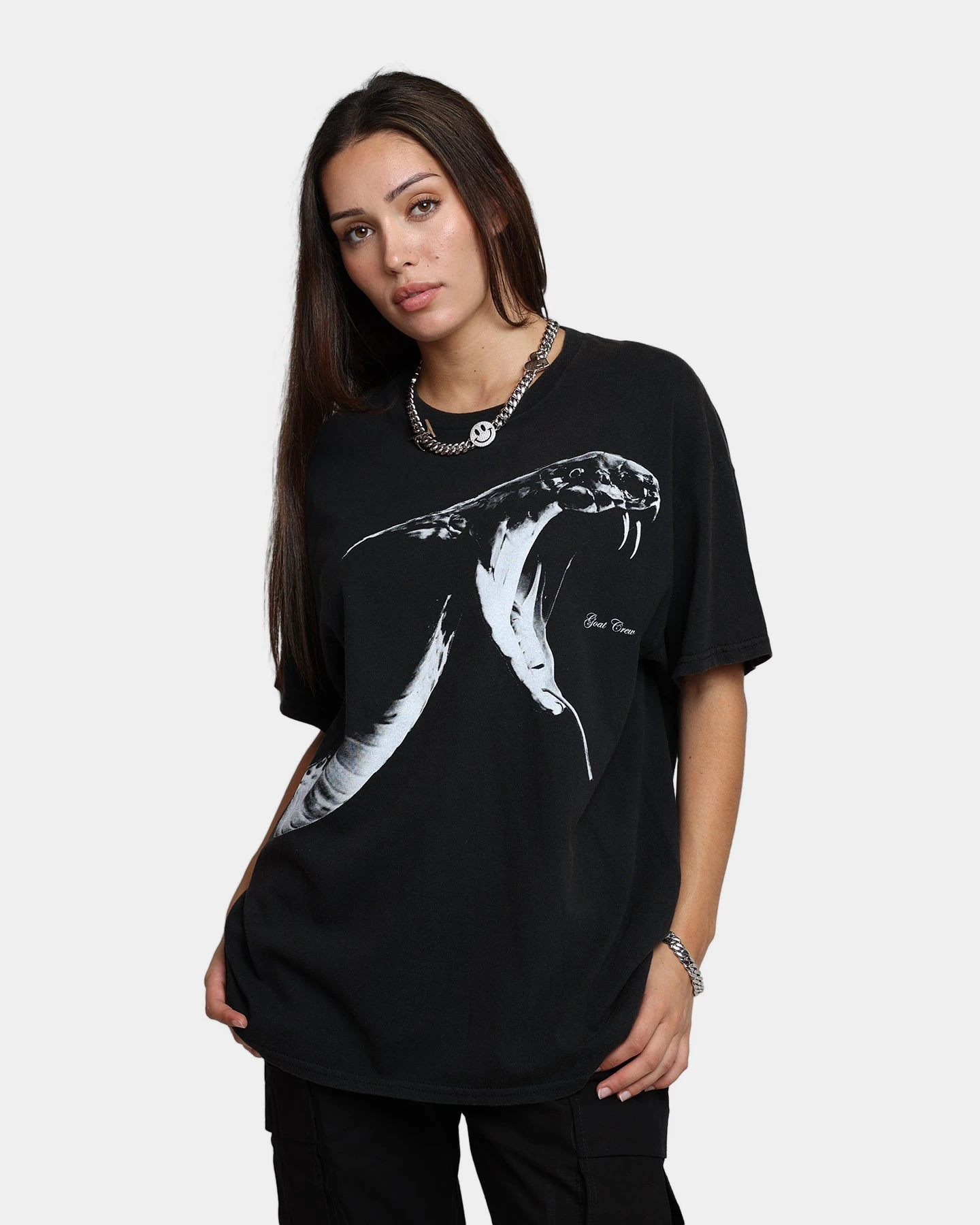 Goat Crew Snake Vintage T-Shirt Black Wash Goat Crew Snake Vintage T-Shirt Black Wash -Mitchell & Ness Shop 02042541 YB295 womens 0010