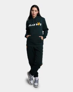 Playboy By CK Wordmark Hoodie Forest Green -Mitchell & Ness Shop 02042559 YF006 womens 0020