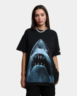 American Thrift X Jaws Jaws Vintage T-Shirt Black Wash -Mitchell & Ness Shop 02042573 YB295 womens 0010
