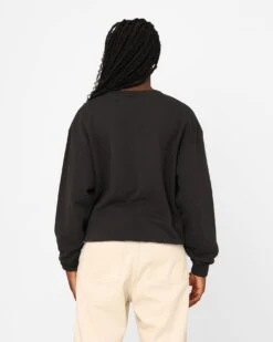 X-Girl Women's College Logo Sweat Crewneck Charcoal -Mitchell & Ness Shop 02042932 YC300 womens 00100