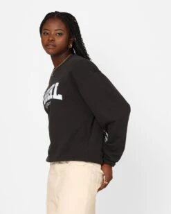 X-Girl Women's College Logo Sweat Crewneck Charcoal -Mitchell & Ness Shop 02042932 YC300 womens 00120