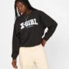 X-Girl Women's College Logo Sweat Crewneck Charcoal 1 X-Girl Women's College Logo Sweat Crewneck Charcoal -Mitchell & Ness Shop 02042932 YC300 womens 0070