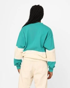 X-Girl Women's College Sweat Crewneck Green -Mitchell & Ness Shop 02042933 YG600 womens 0040