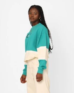 X-Girl Women's College Sweat Crewneck Green -Mitchell & Ness Shop 02042933 YG600 womens 0060