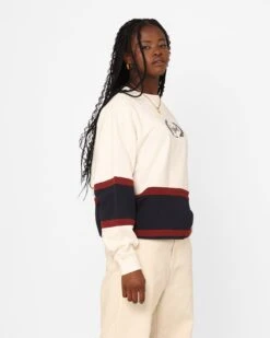 X-Girl Women's College Sweat Crewneck White -Mitchell & Ness Shop 02042933 YW100 womens 0050