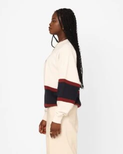 X-Girl Women's College Sweat Crewneck White -Mitchell & Ness Shop 02042933 YW100 womens 0060