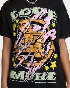 Goat Crew Love More T-Shirt Black Wash -Mitchell & Ness Shop 02042971 YB295 womens 0030