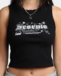 Rats Get Fat Women's Scorpio Crop Singlet Black -Mitchell & Ness Shop 02043219 YB001 womens 0030