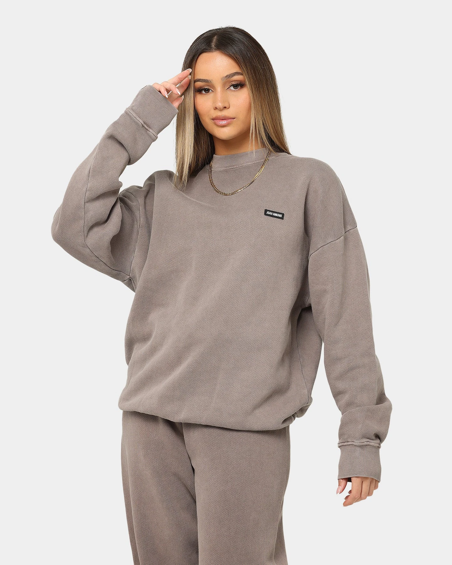 Joah Brown Women's Classic Pullover Crewneck Peppercorn Joah Brown Women's Classic Pullover Crewneck Peppercorn -Mitchell & Ness Shop 02043229 YP570 womens 0010