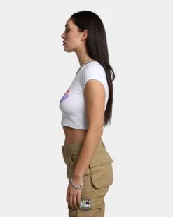 Playboy By CK Women's Script Baby T-Shirt White -Mitchell & Ness Shop 02043253 YW100 womens 0060