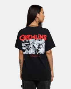American Thrift X Gremlins Gremlins Vintage T-Shirt Black Wash -Mitchell & Ness Shop 02043293 YB295 womens 0050