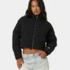 Champion Women's Lifestyle Cropped Puffer Jacket Black -Mitchell & Ness Shop 02043418 YB001 womens 010