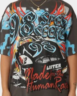 Loiter Speed Seeker Vintage T-Shirt Charcoal -Mitchell & Ness Shop 02043509 YC300 womens 0040