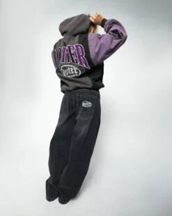 Loiter Splinter Hoodie Charcoal/Purple -Mitchell & Ness Shop 02043570 YC335 womens 0040