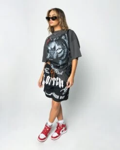Loiter Wolf Pack Vintage T-Shirt Charcoal -Mitchell & Ness Shop 02043571 YC300 womens 0030