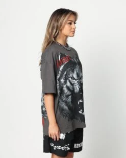 Loiter Wolf Pack Vintage T-Shirt Charcoal -Mitchell & Ness Shop 02043571 YC300 womens 0080
