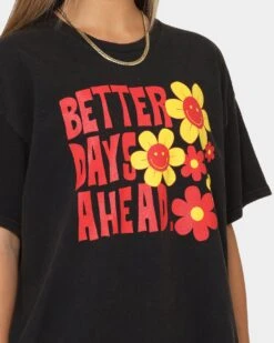 Goat Crew Better Days Vintage T-Shirt Black Wash -Mitchell & Ness Shop 02043978 YB295 womens 0030