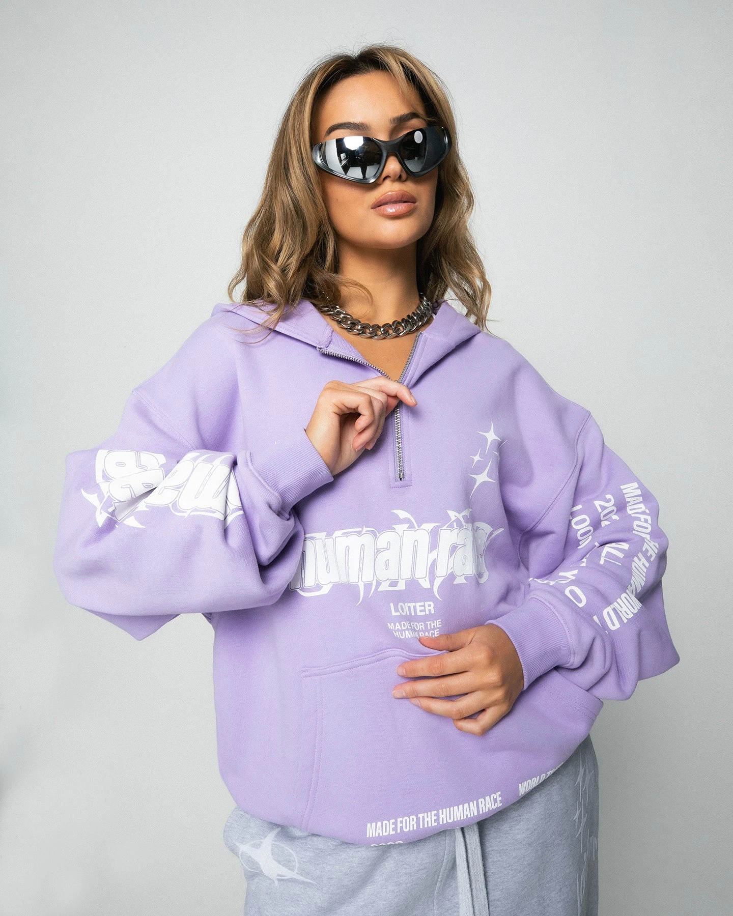 Loiter Rave Zip Hoodie Lilac Loiter Rave Zip Hoodie Lilac -Mitchell & Ness Shop 02044495 YL300 womens 0010