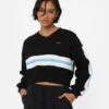 X-Girl Women's Panelled Sweat Top Black -Mitchell & Ness Shop 02044524 YB001 womens 010