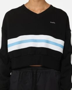 X-Girl Women's Panelled Sweat Top Black -Mitchell & Ness Shop 02044524 YB001 womens 030