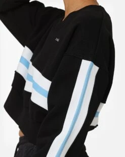 X-Girl Women's Panelled Sweat Top Black -Mitchell & Ness Shop 02044524 YB001 womens 070