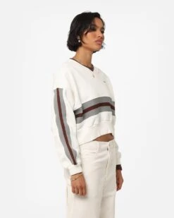 X-Girl Women's Panelled Sweat Top White -Mitchell & Ness Shop 02044524 YW100 womens 050
