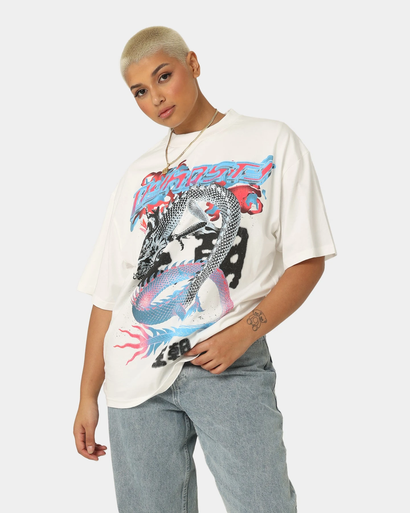 Loiter Dynasty Vintage T-Shirt Off White Loiter Dynasty Vintage T-Shirt Off White -Mitchell & Ness Shop 02044643 YO007 womens 0010