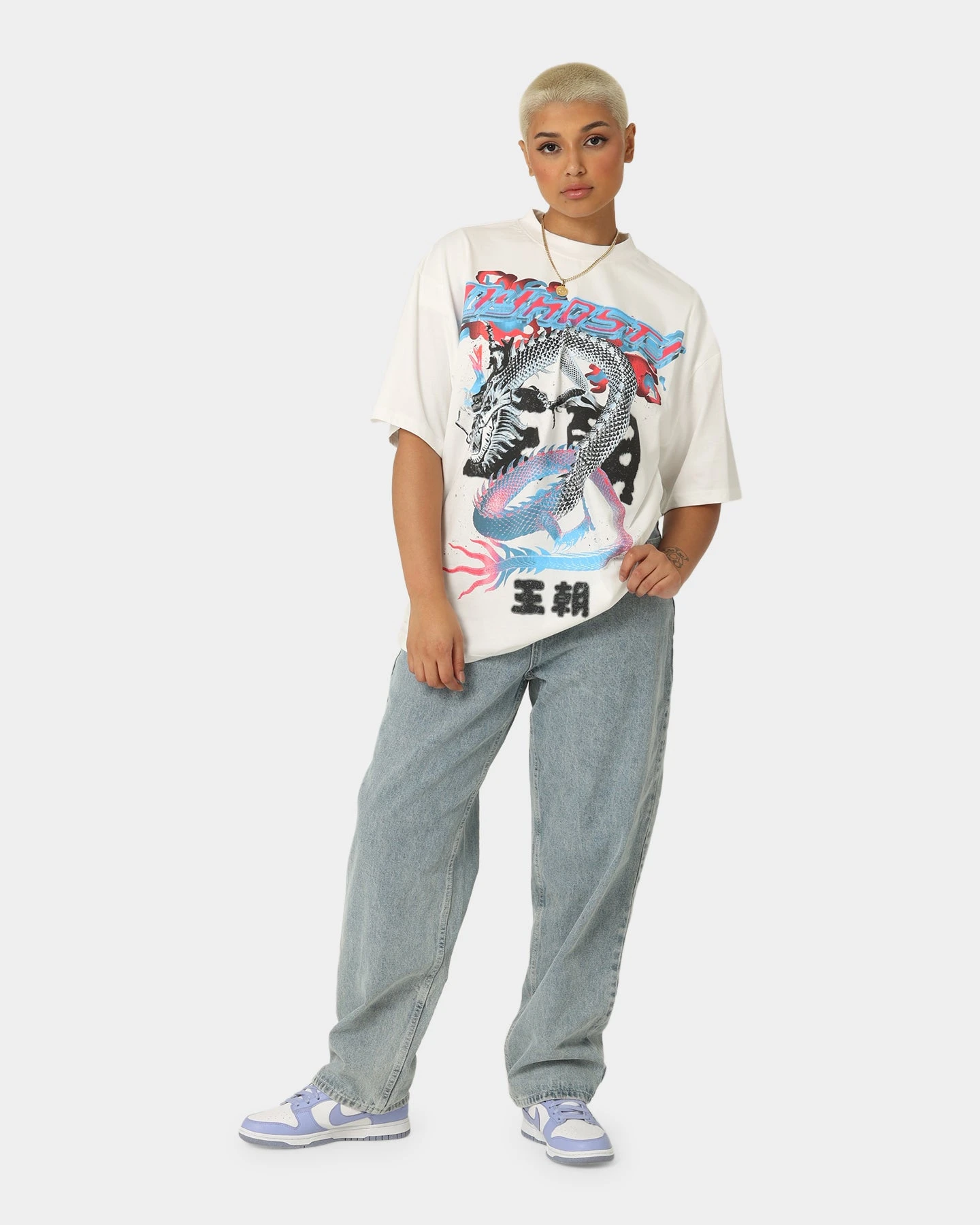 Loiter Dynasty Vintage T-Shirt Off White Loiter Dynasty Vintage T-Shirt Off White -Mitchell & Ness Shop 02044643 YO007 womens 0020