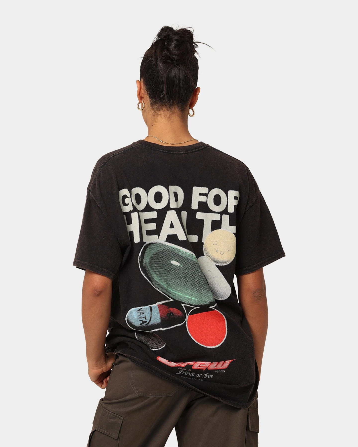 Goat Crew Good 4 Health Vintage T-Shirt Black Wash Goat Crew Good 4 Health Vintage T-Shirt Black Wash -Mitchell & Ness Shop 02044760 YB295 womens 0010