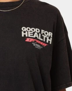 Goat Crew Good 4 Health Vintage T-Shirt Black Wash 5 Goat Crew Good 4 Health Vintage T-Shirt Black Wash -Mitchell & Ness Shop 02044760 YB295 womens 0040