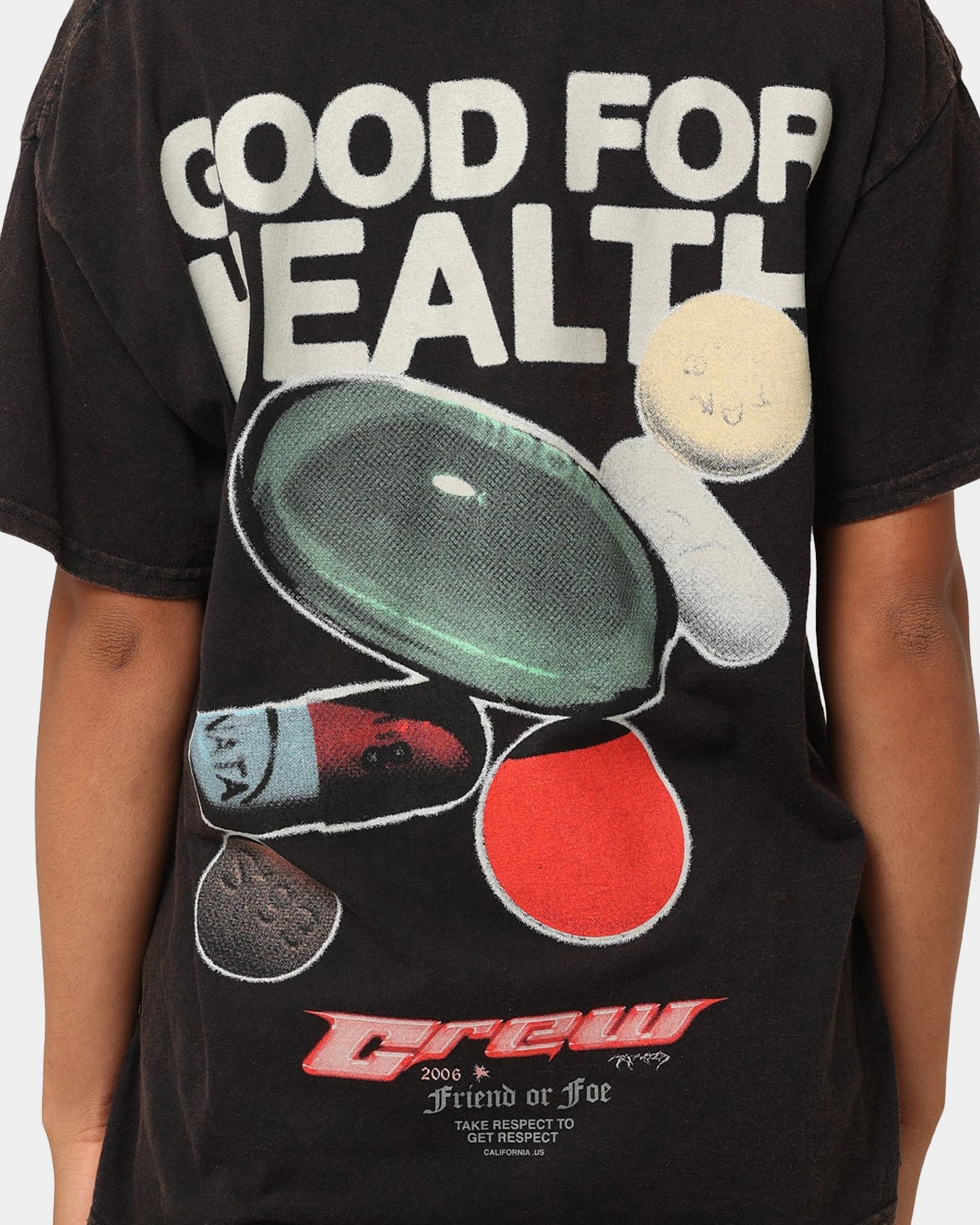 Goat Crew Good 4 Health Vintage T-Shirt Black Wash Goat Crew Good 4 Health Vintage T-Shirt Black Wash -Mitchell & Ness Shop 02044760 YB295 womens 0050