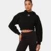 Puma Women's Classics Cropped Hoodie Puma Black -Mitchell & Ness Shop 02044900 YP943 womens 0010