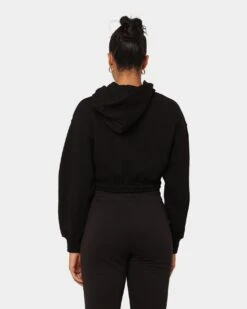 Puma Women's Classics Cropped Hoodie Puma Black -Mitchell & Ness Shop 02044900 YP943 womens 0040
