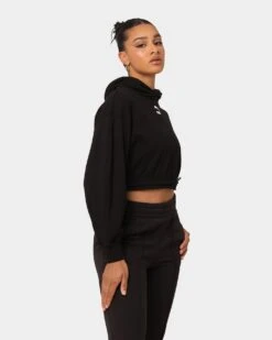 Puma Women's Classics Cropped Hoodie Puma Black -Mitchell & Ness Shop 02044900 YP943 womens 0050
