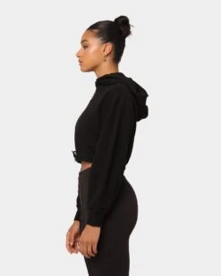 Puma Women's Classics Cropped Hoodie Puma Black -Mitchell & Ness Shop 02044900 YP943 womens 0060