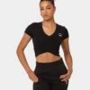 Puma Women's Classics Cropped Slim T-Shirt Puma Black -Mitchell & Ness Shop 02044902 YP943 womens 0010